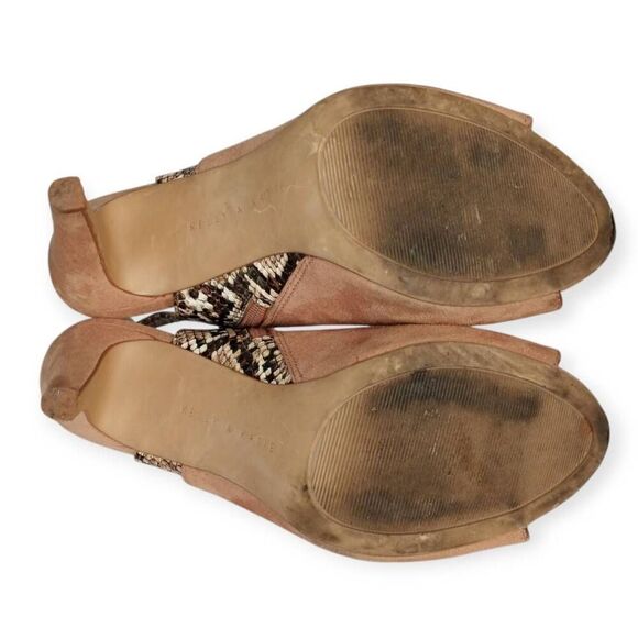 KELLY & KATIE TAN SUEDE SNAKE PRINT SLING BACK HEELS SZ.7 EUC. - Picture 7 of 8
